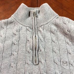 MICHAEL KORS Men's Gray Pullover 1/4 Zip Sweater
